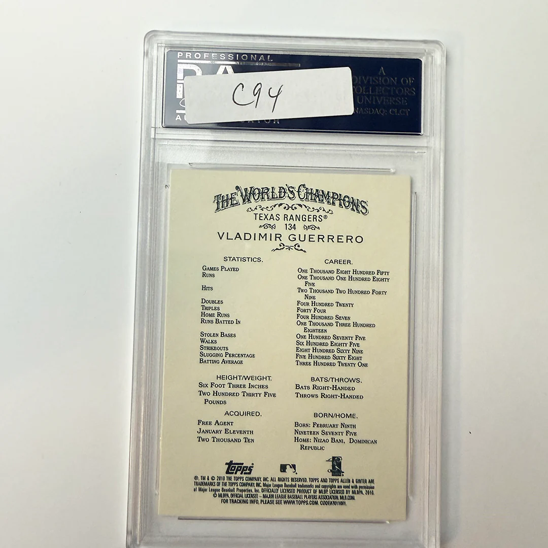 Vladimir Guerrero Signed 2010 Topps Allen & Ginter #134 PSA Auto Authentic - Image 2