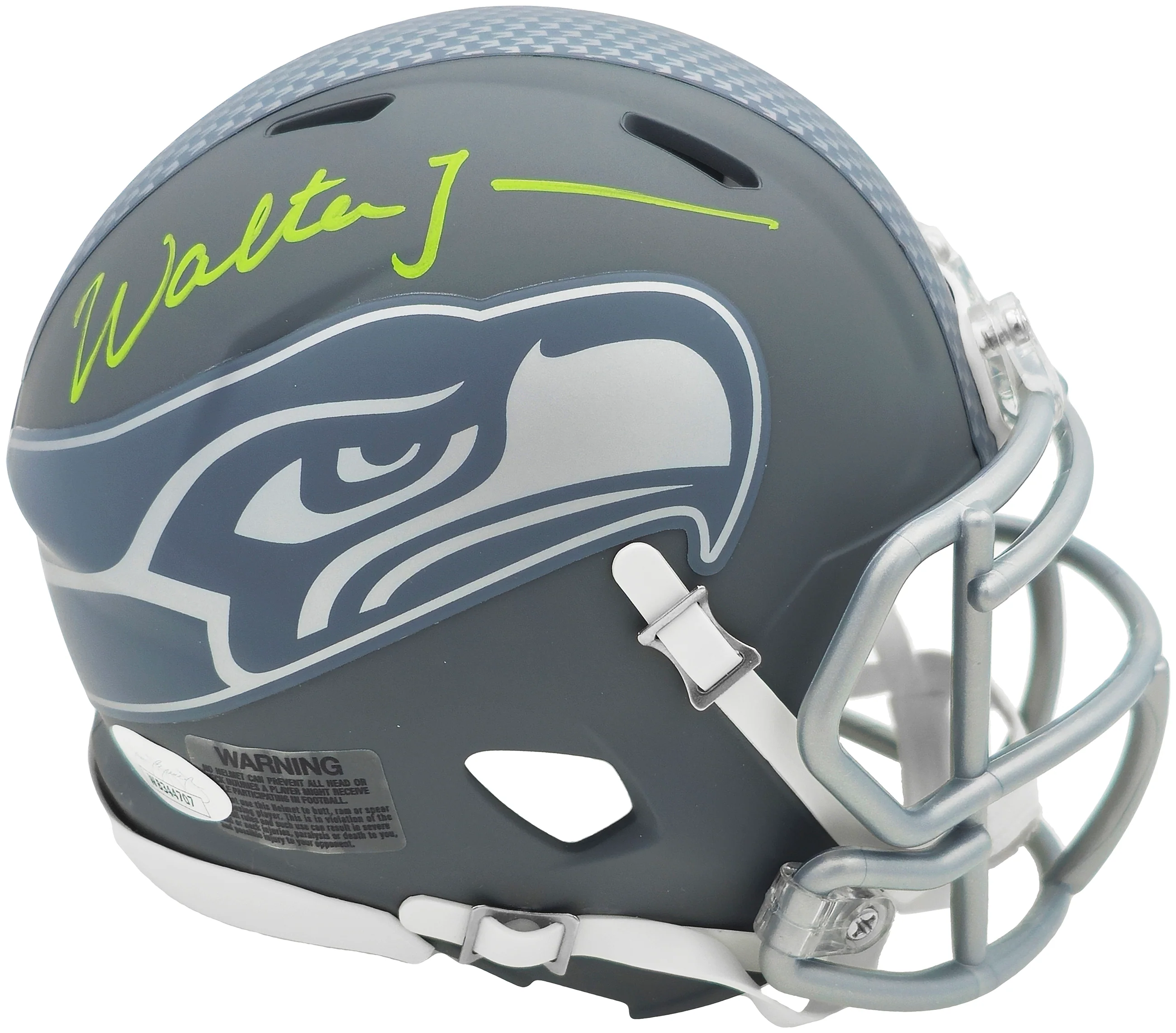 Walter Jones Autographed Seattle Seahawks Slate Gray Speed Mini Helmet JSA