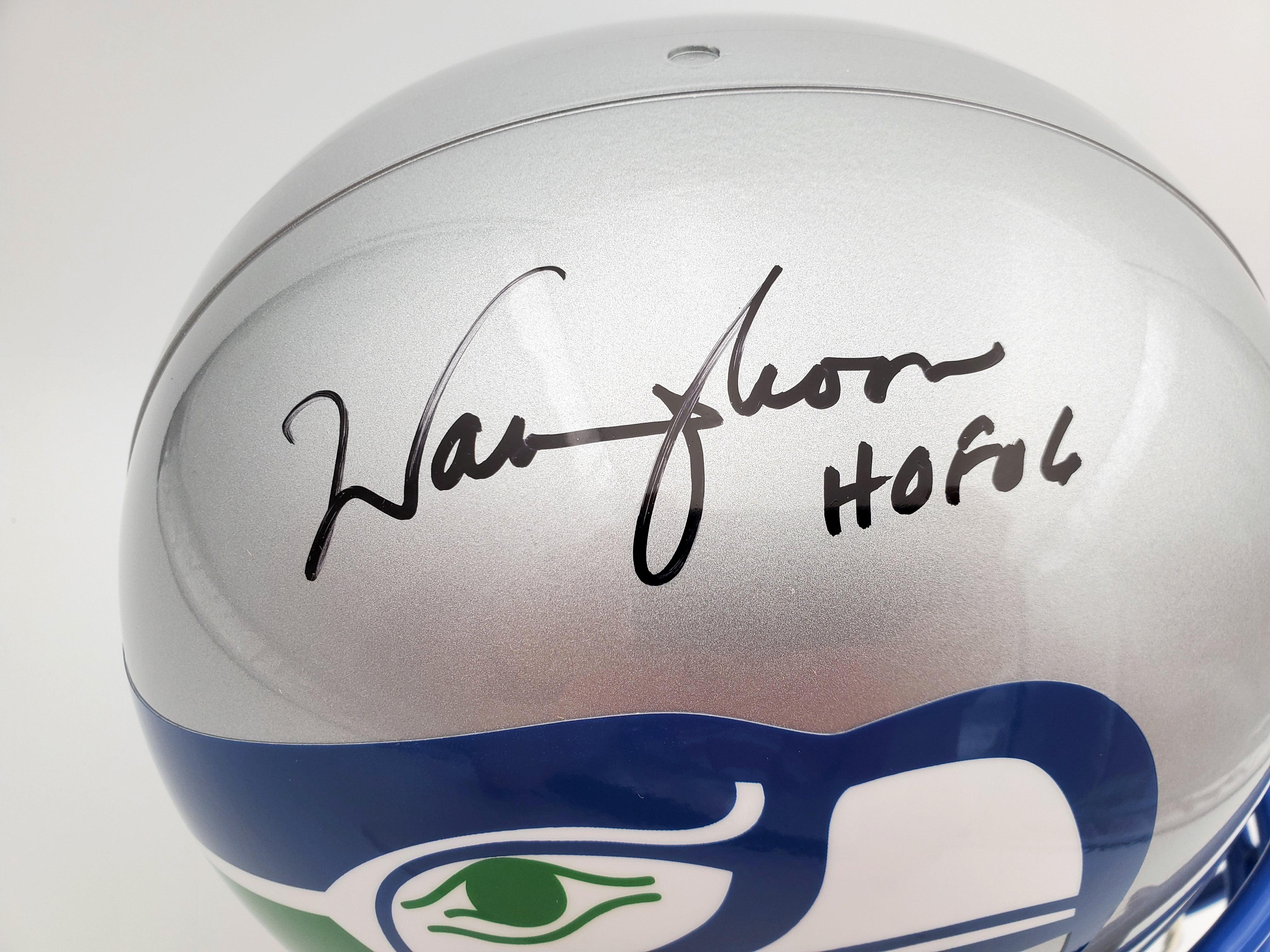 Warren Moon Autographed Seattle Seahawks Full Size Gray Replica Throwback Helmet "HOF 06" MCS Holo Stock #187028 - Image 2