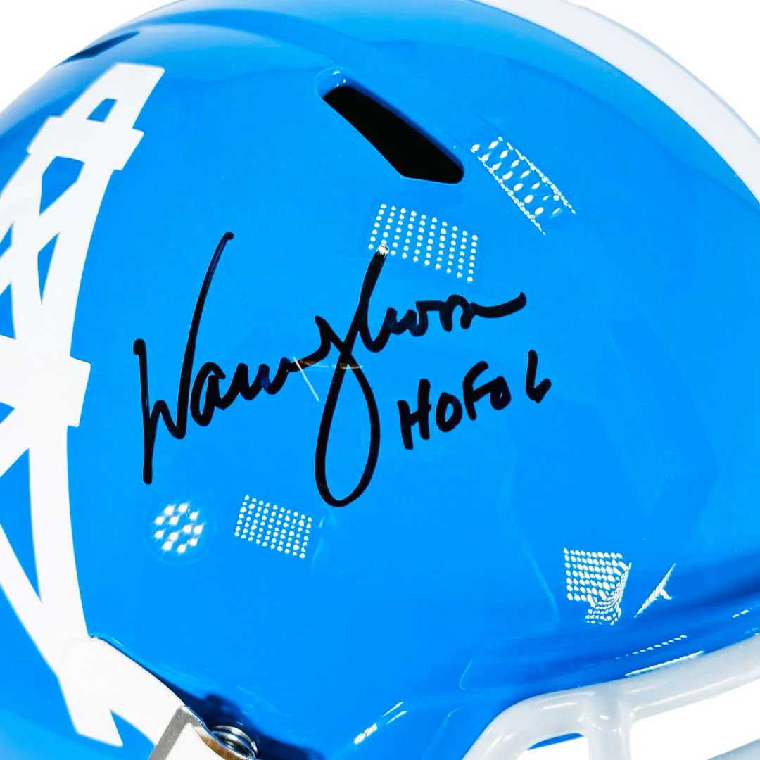 Warren Moon Signed HOF 06 Inscription Houston Oilers Throwback 60-62 Speed Full-Size Replica Football Helmet (JSA) - Image 2