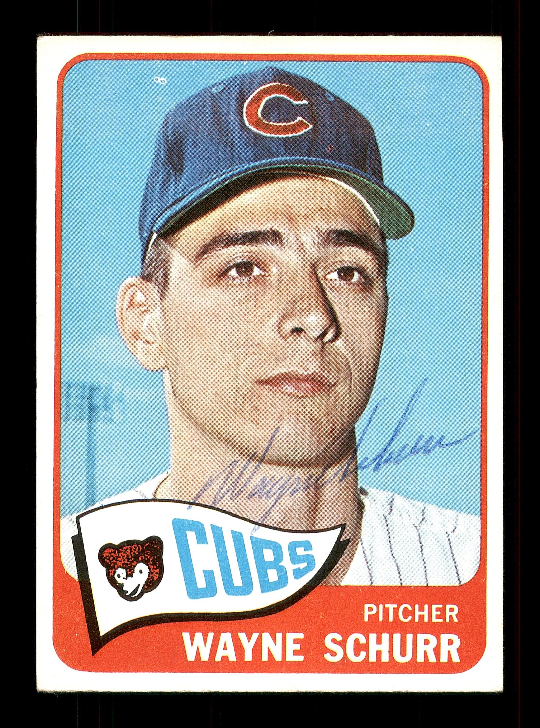 Wayne Schurr Autographed 1965 Topps Card #149 Chicago Cubs SKU #170427