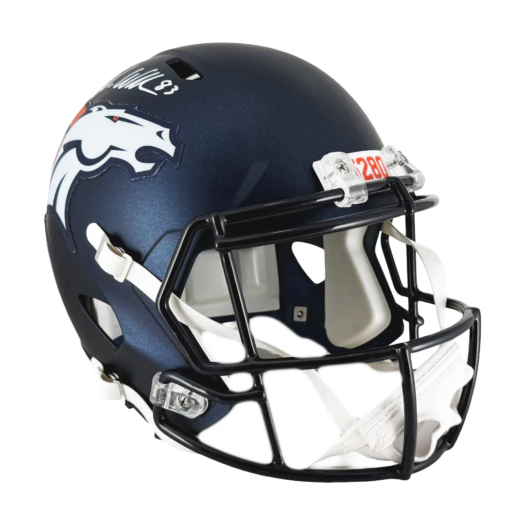 Wes Welker Signed Denver Broncos 2024 Speed Full-Size Replica Football Helmet (JSA) - Image 3