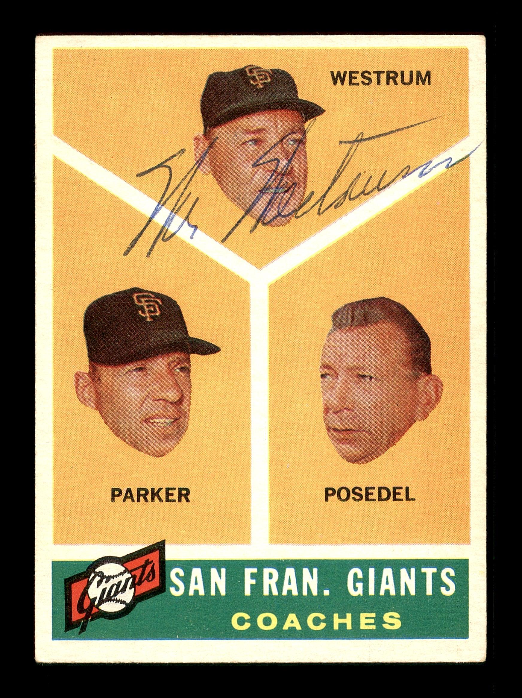 Wes Westrum Autographed 1960 Topps Card #469 San Francisco Giants Coach SKU #169699