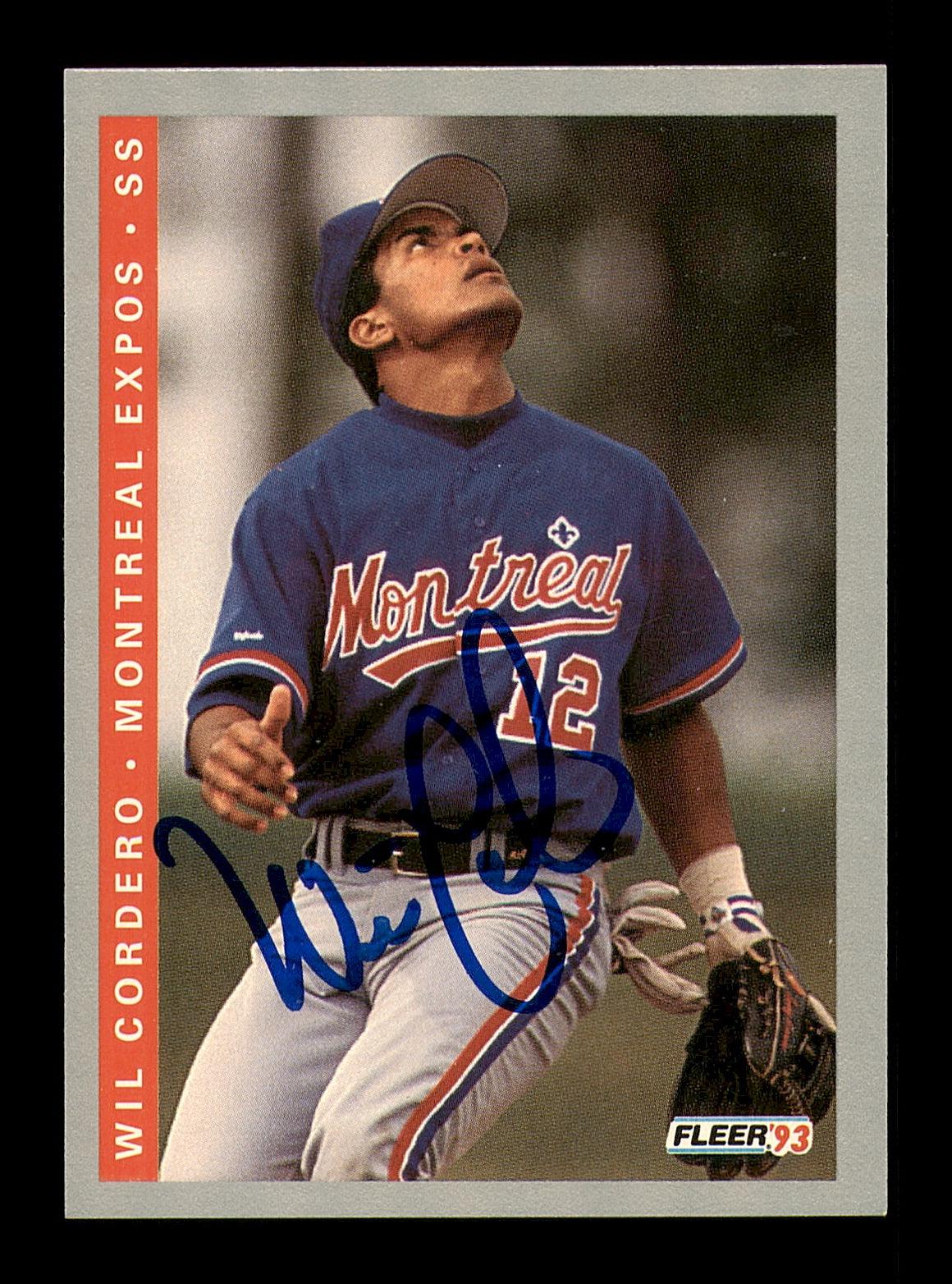 Wil Cordero Autographed 1993 Fleer Card #73 Montreal Expos SKU #183573
