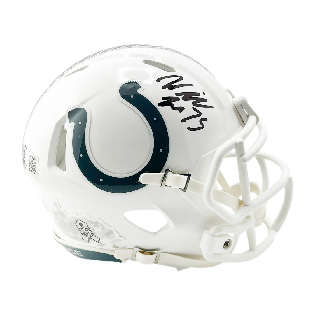 Will Fries Signed Indianapolis Colts Salute to Service 2024 Mini Football Helmet (Beckett) - Image 3
