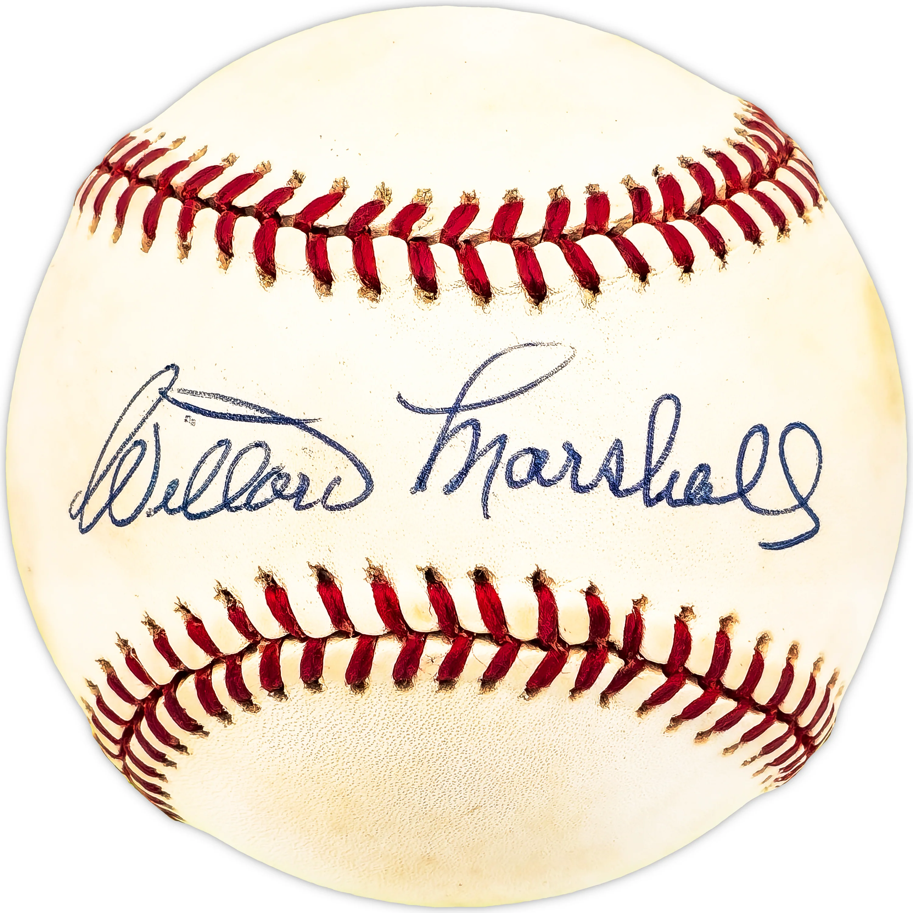 Willard Marshall Autographed Official NL Baseball Milwaukee Atlanta Braves, Cincinnati Reds