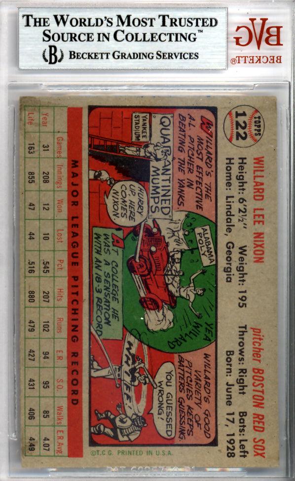 Willard Nixon Autographed 1956 Topps Card #122 Boston Red Sox Beckett BAS #9770757 - Image 2
