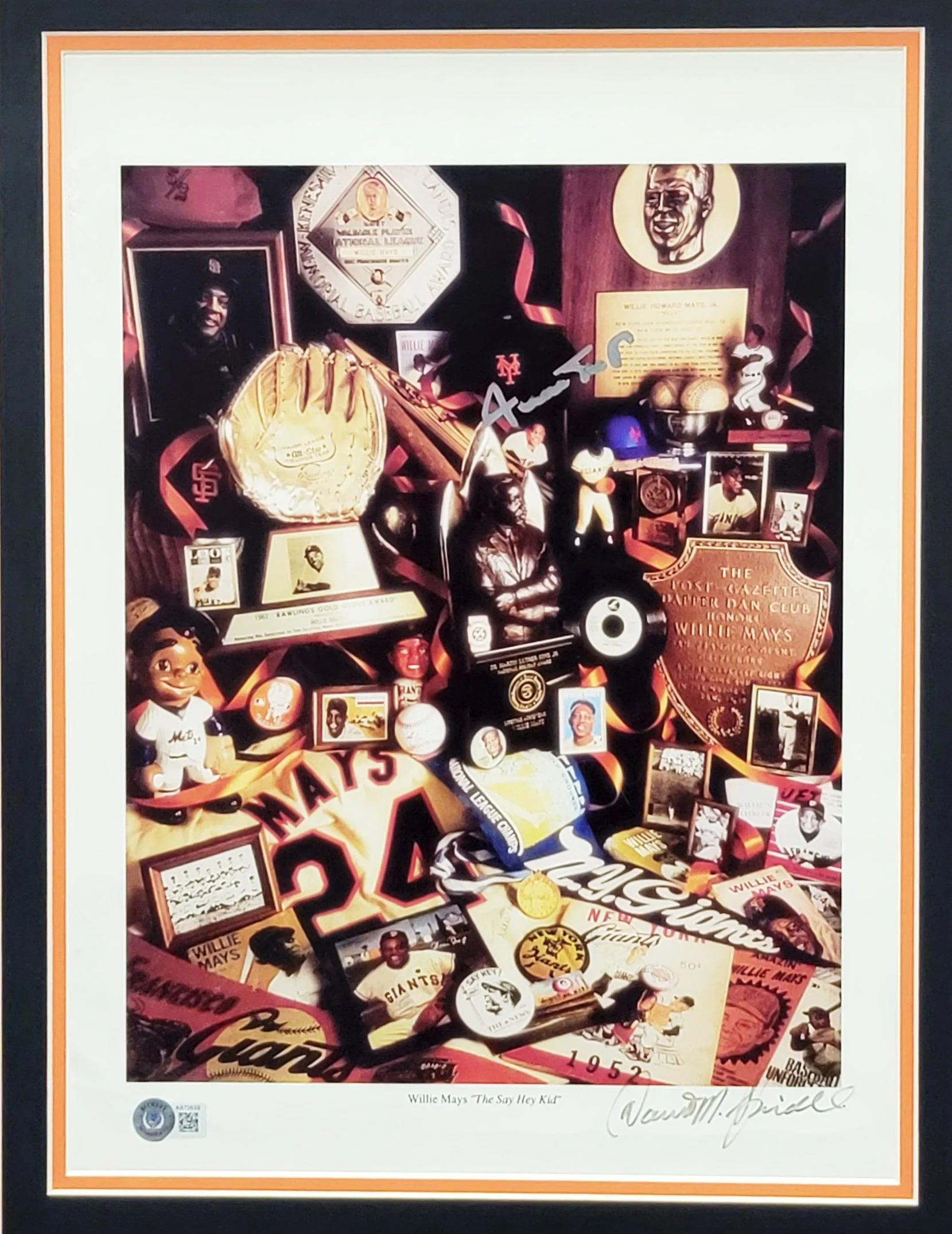 Willie Mays Autographed Framed 12x16 Lithograph Photo Collage San Francisco Giants With Artist Proof Beckett BAS #AB72659 - Image 2