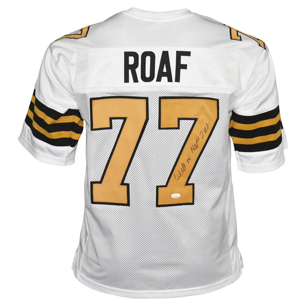 Willie Roaf Signed HOF 12 Inscription New Orleans Pro Color Rush Football Jersey (JSA)