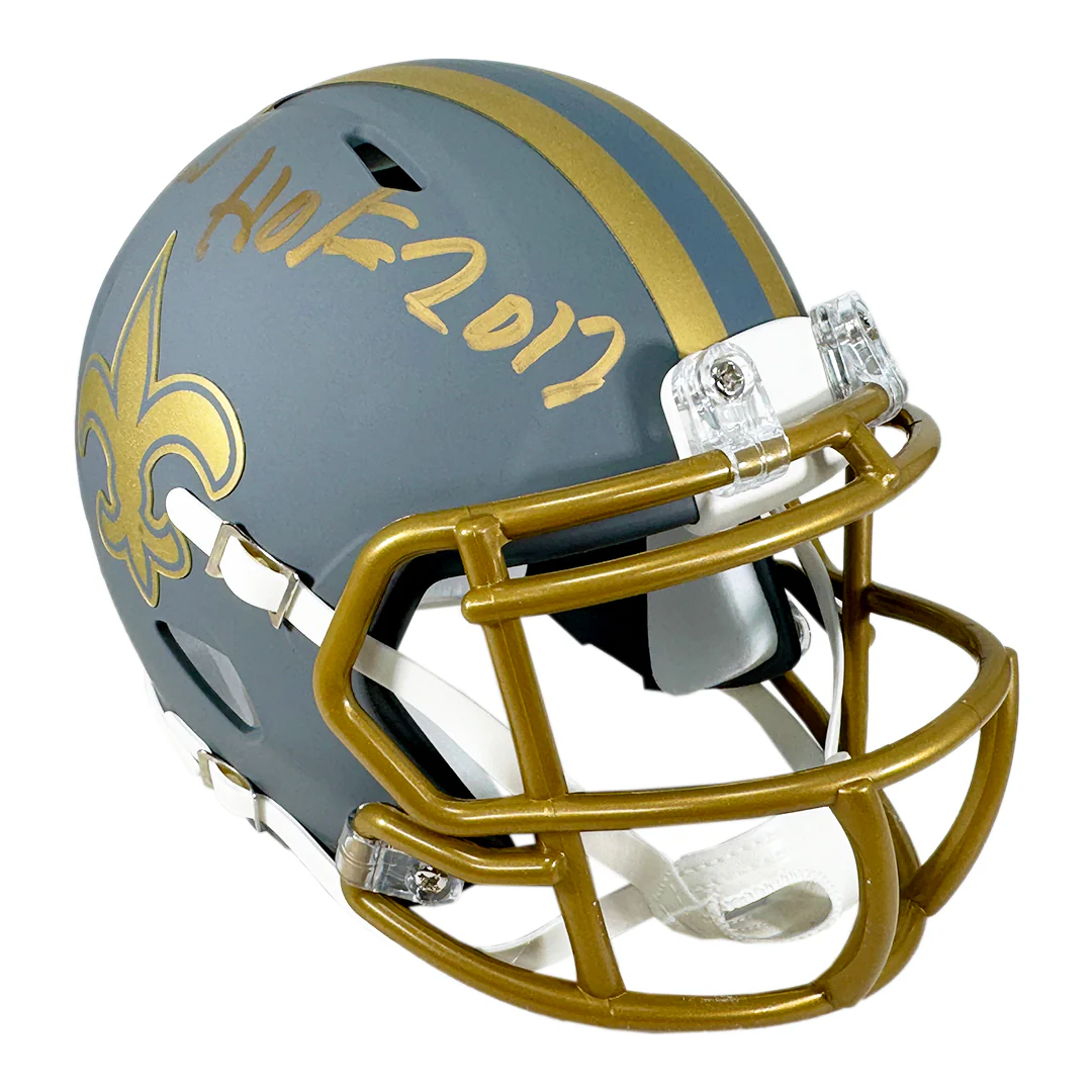 Willie Roaf Signed HOF 2012 Inscription New Orleans Saints Slate Alternate Speed Mini Football Helmet (Beckett) - Image 3