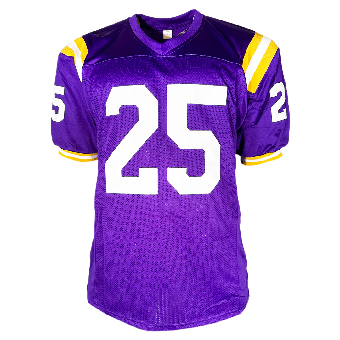 Y.A. Tittle Signed LSU College Purple Football Jersey (JSA) - Image 3