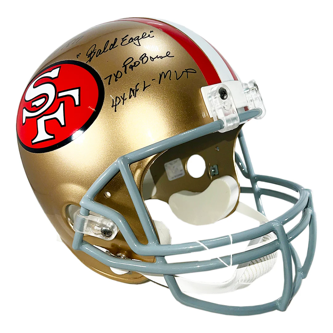 Y.A. Tittle Signed Multi Inscription San Francisco 49ers Throwback Full-Size Replica Football Helmet (JSA) - Image 3