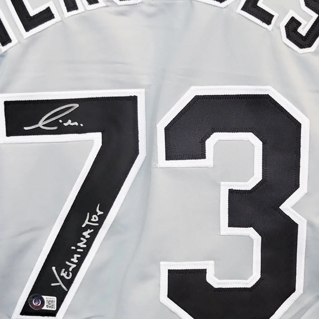 Yermin Mercedes Signed "Yerminator" Inscription Chicago Grey Baseball Jersey (Beckett) - Image 2