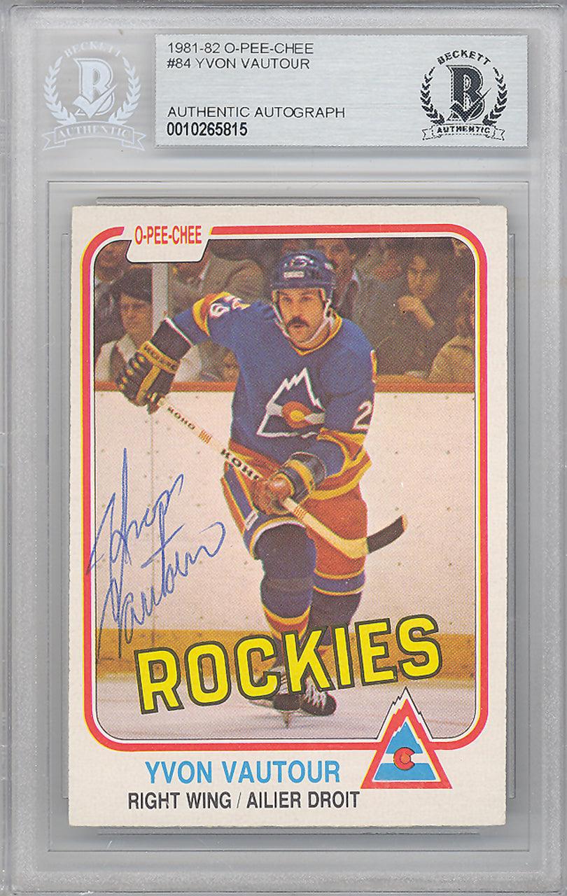 Yvon Vautour Autographed 1981-82 O-Pee-Chee Card #84 Colorado Rockies Beckett BAS #10265815