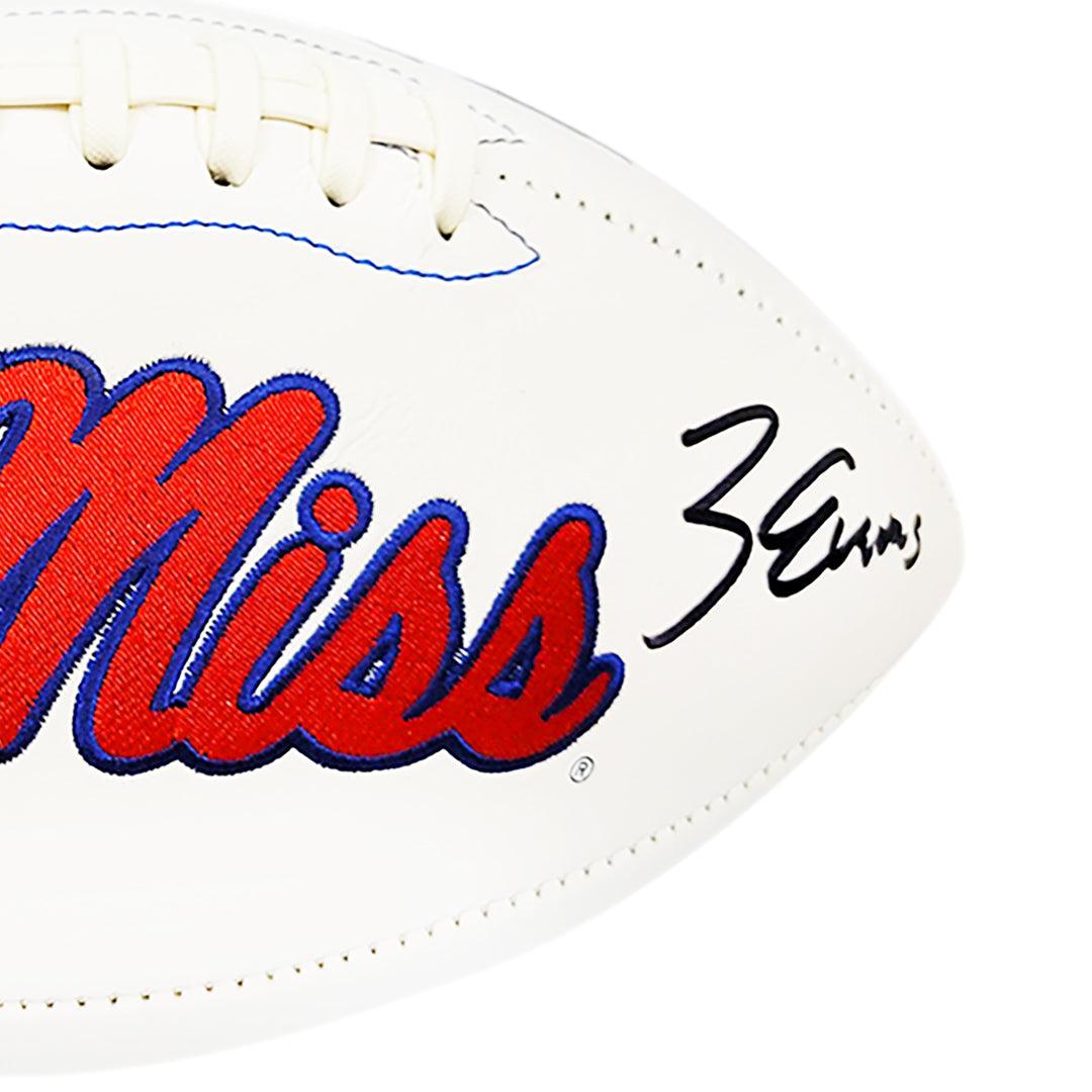 Zach Evans Signed Ole Miss Rebels Official NCAA Team Logo White Football (JSA) - Image 2