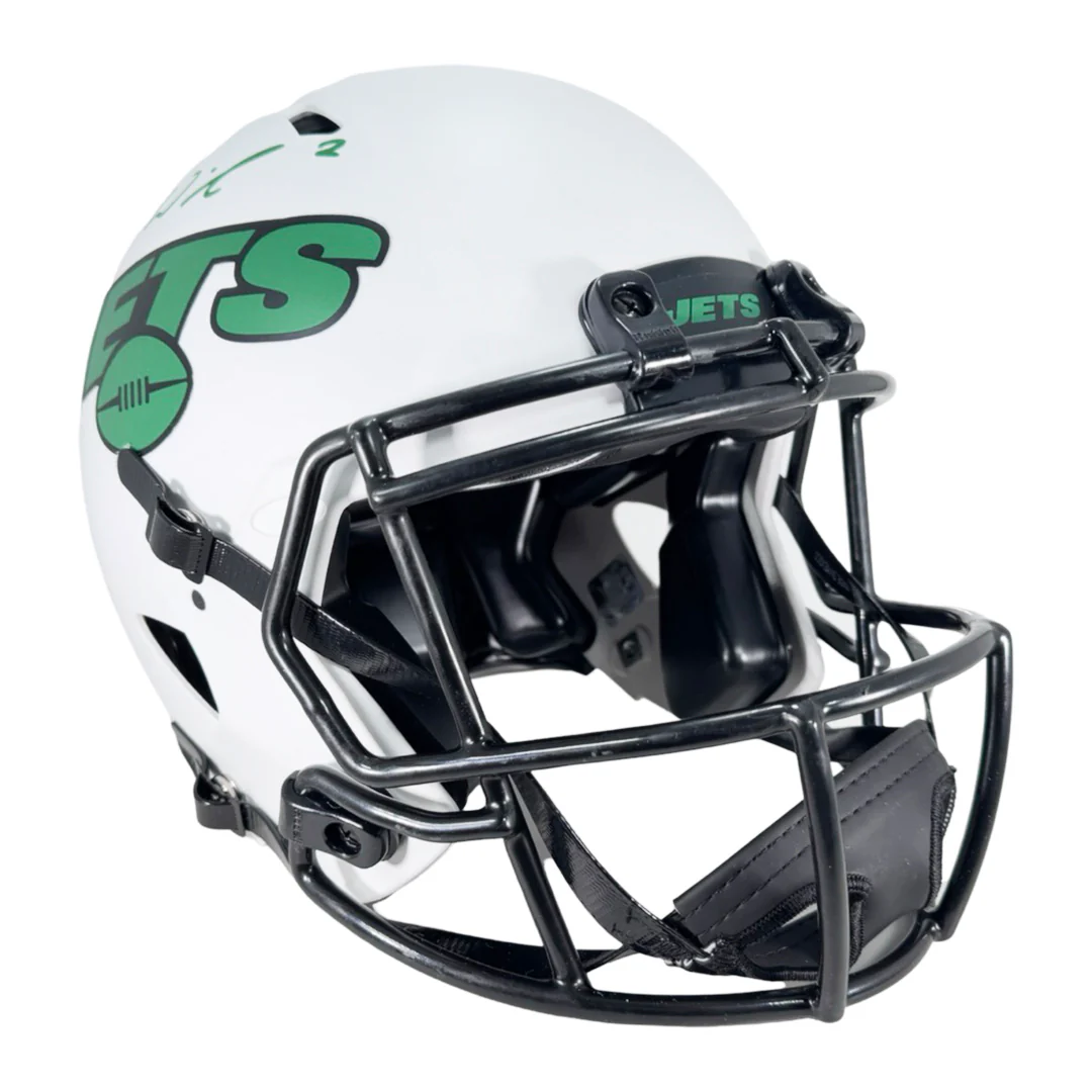 Zach Wilson Signed New York Jets Authentic Lunar Speed Full-Size Football Helmet (Beckett) - Image 3
